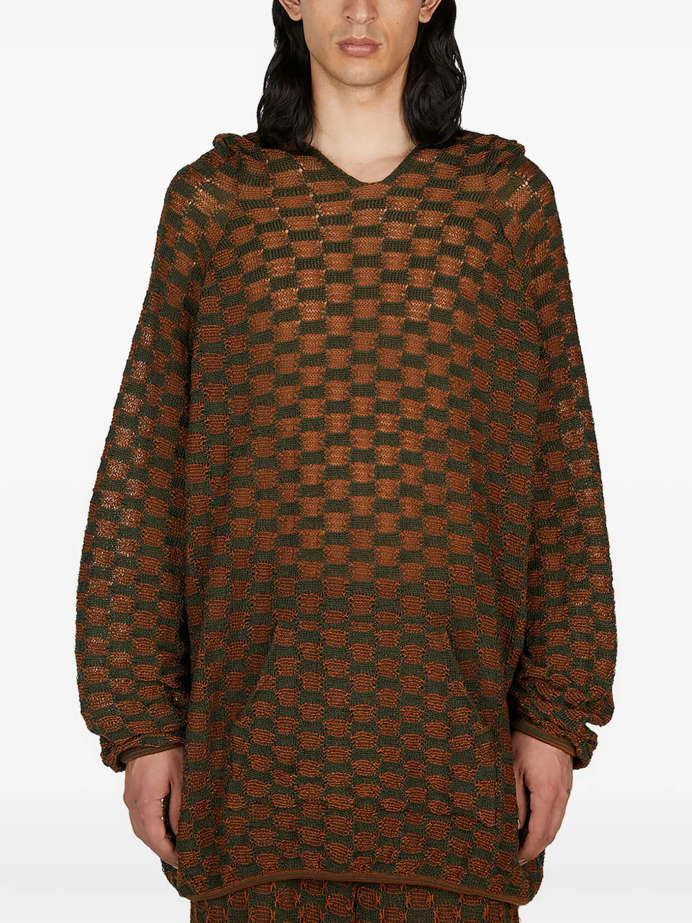 Isa Boulder Hoodie met patroon Bruin