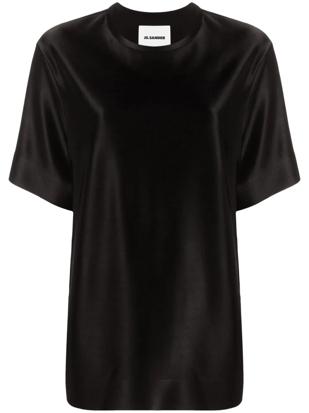 Jil Sander Round Neck Plain T-shirt In Black