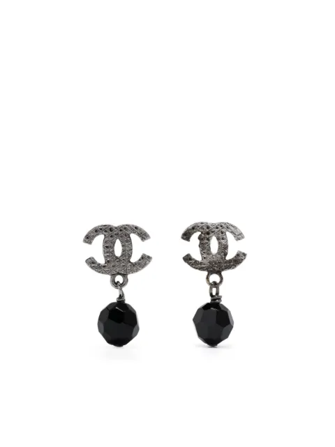 CHANEL Pre-Owned CC bead drop earrings