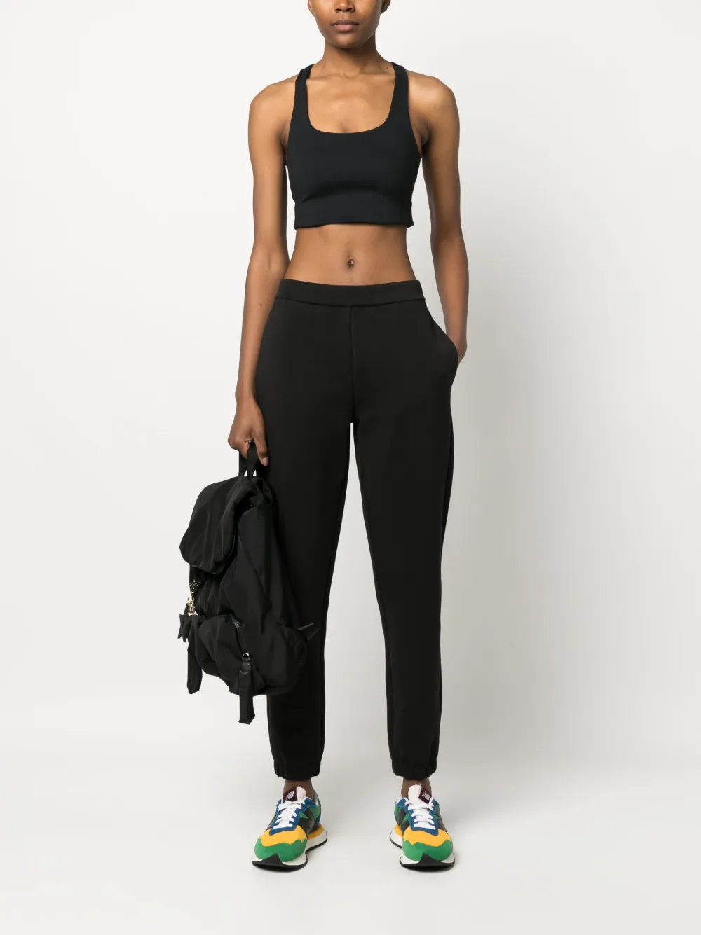 Calvin Klein mid-rise jersey track pant - Zwart