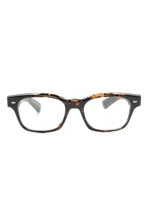Oliver Peoples tortoiseshell-effect rectangle-frame glasses