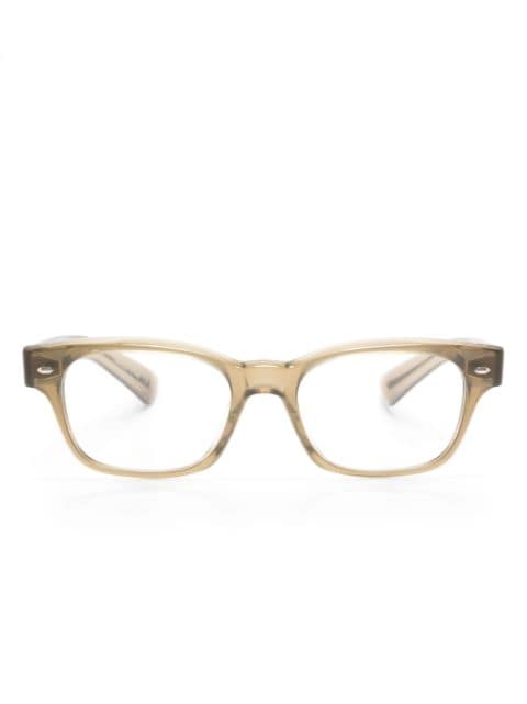 Oliver Peoples Armação de óculos retangular transparente