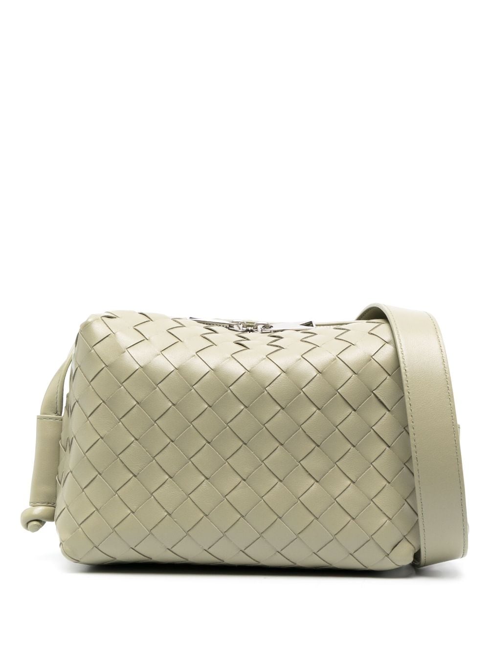 Bottega Veneta Small Intrecciato Camera Bag In Green