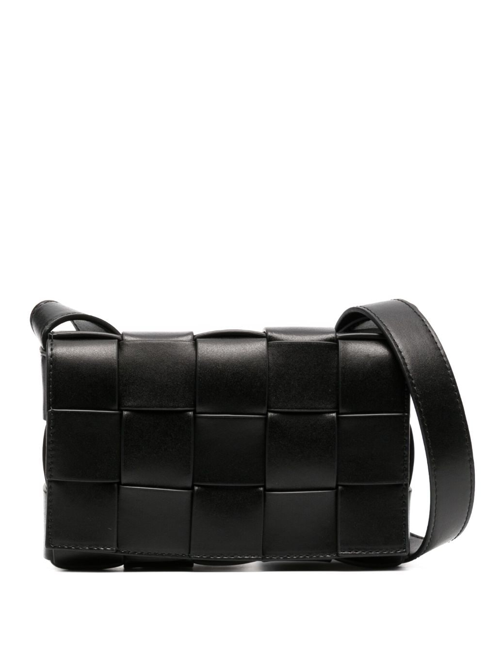 Shop Bottega Veneta Small Cassette Crossbody Bag In Black