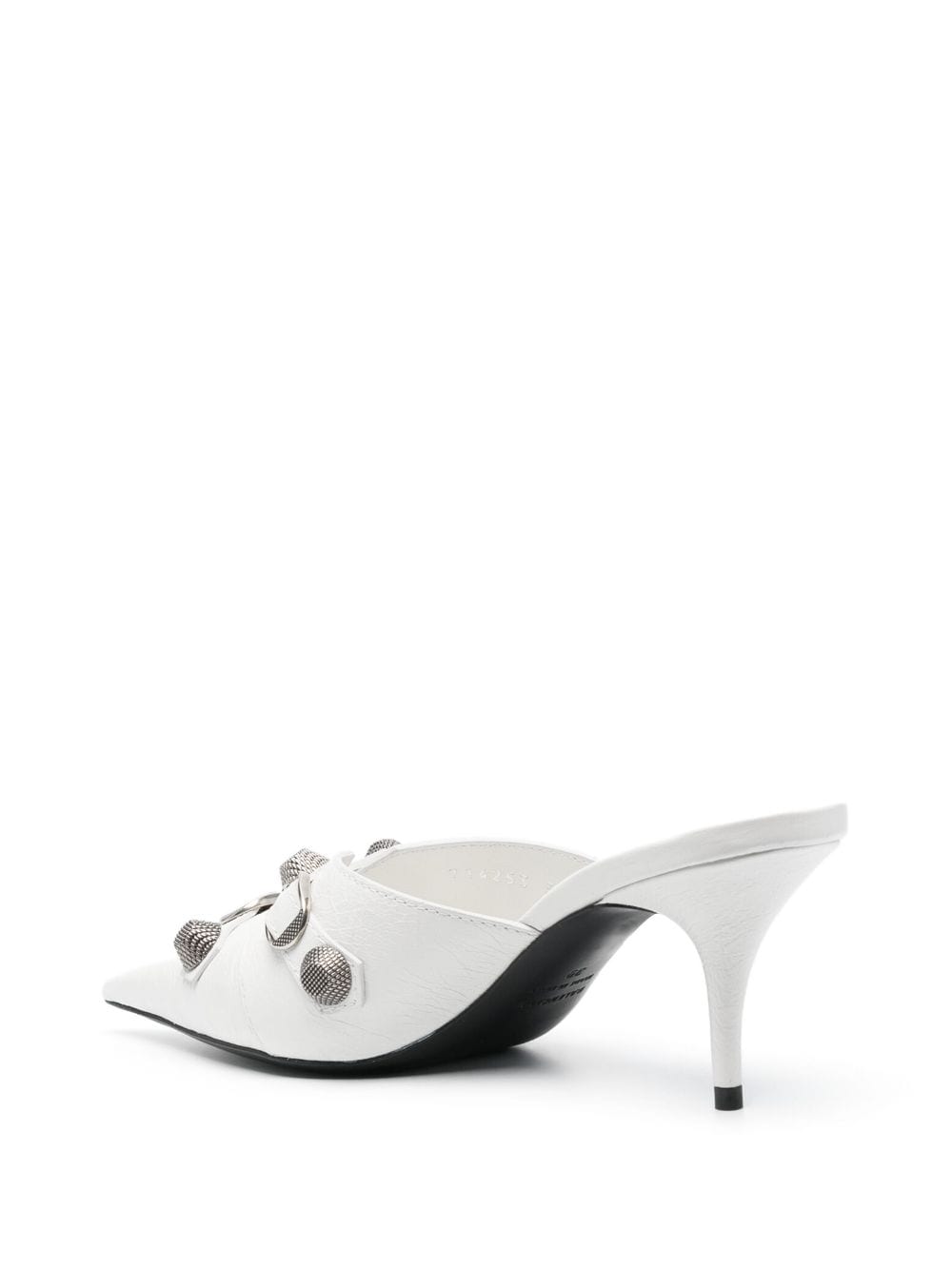 Shop Balenciaga Cagole 80mm Pointed Mules In Weiss