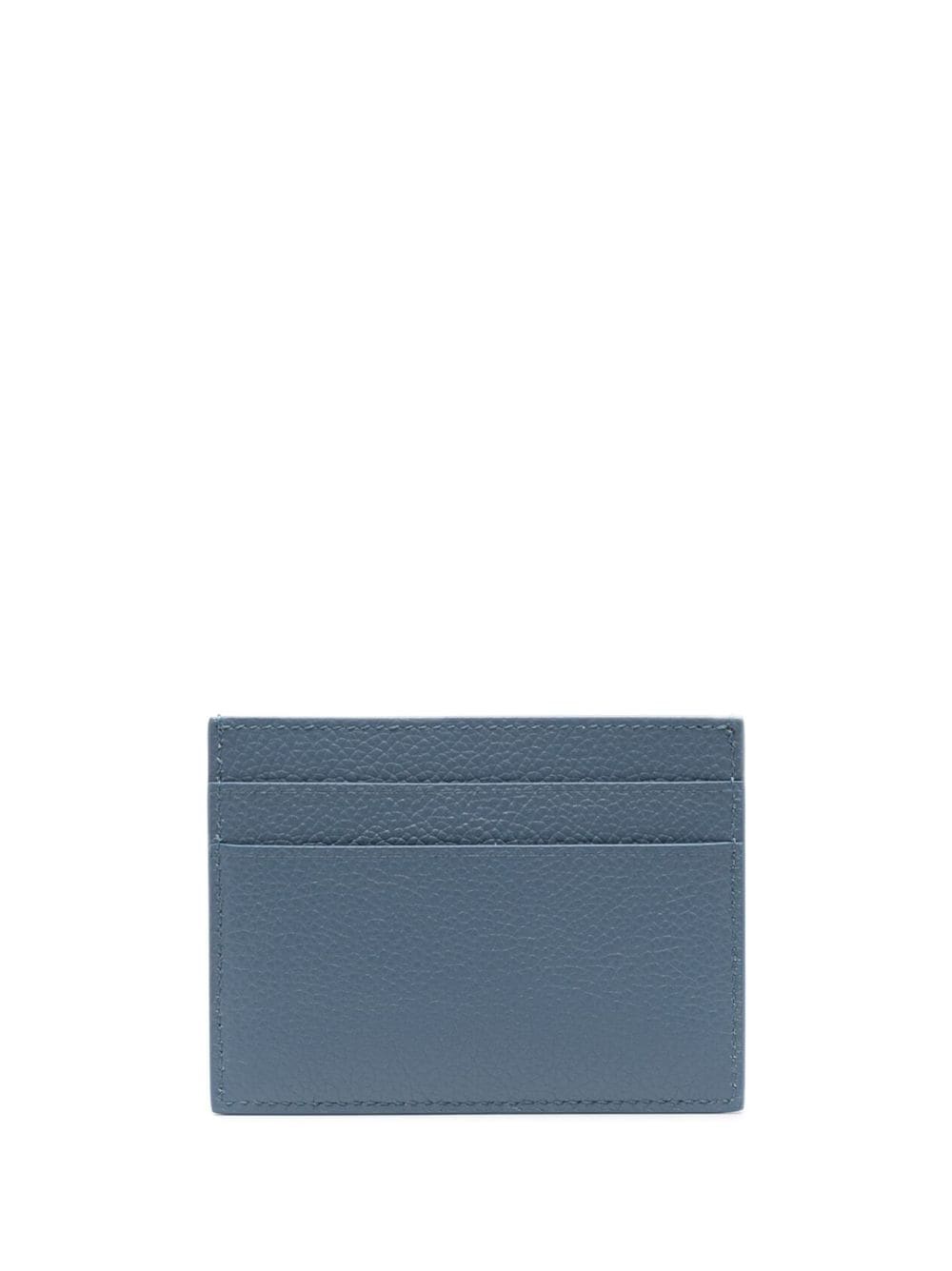 Shop Balenciaga Cash Logo-print Cardholder In Blue