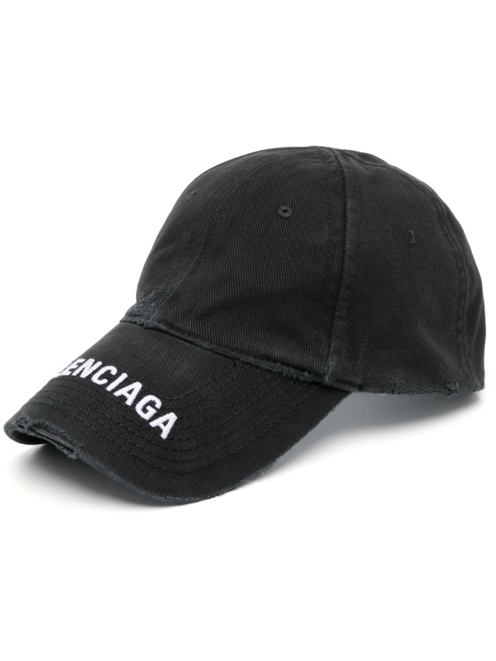 Shop Balenciaga Logo-embroidered Baseball Cap In Black