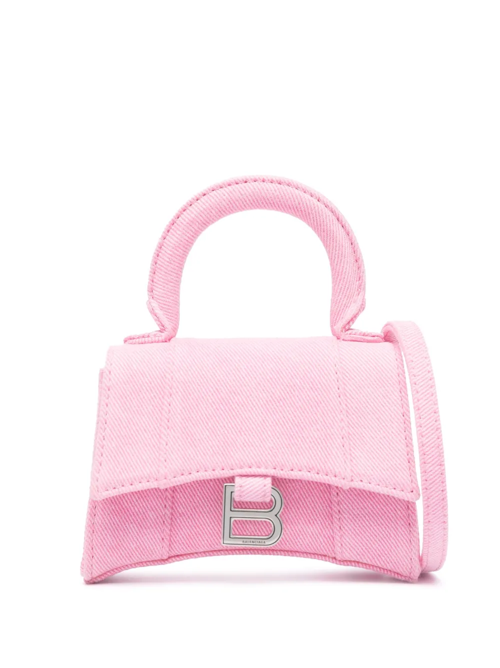 Balenciaga mini sac Hourglass en jean - Rose Top Merken Winkel
