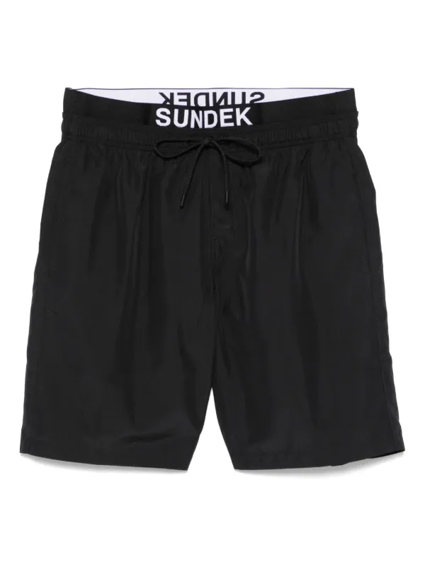 Sundek Short De Bain à Taille Logo Noir FARFETCH FR