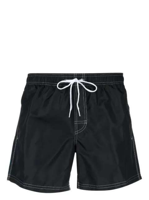 Sundek logo-patch striped swim shorts