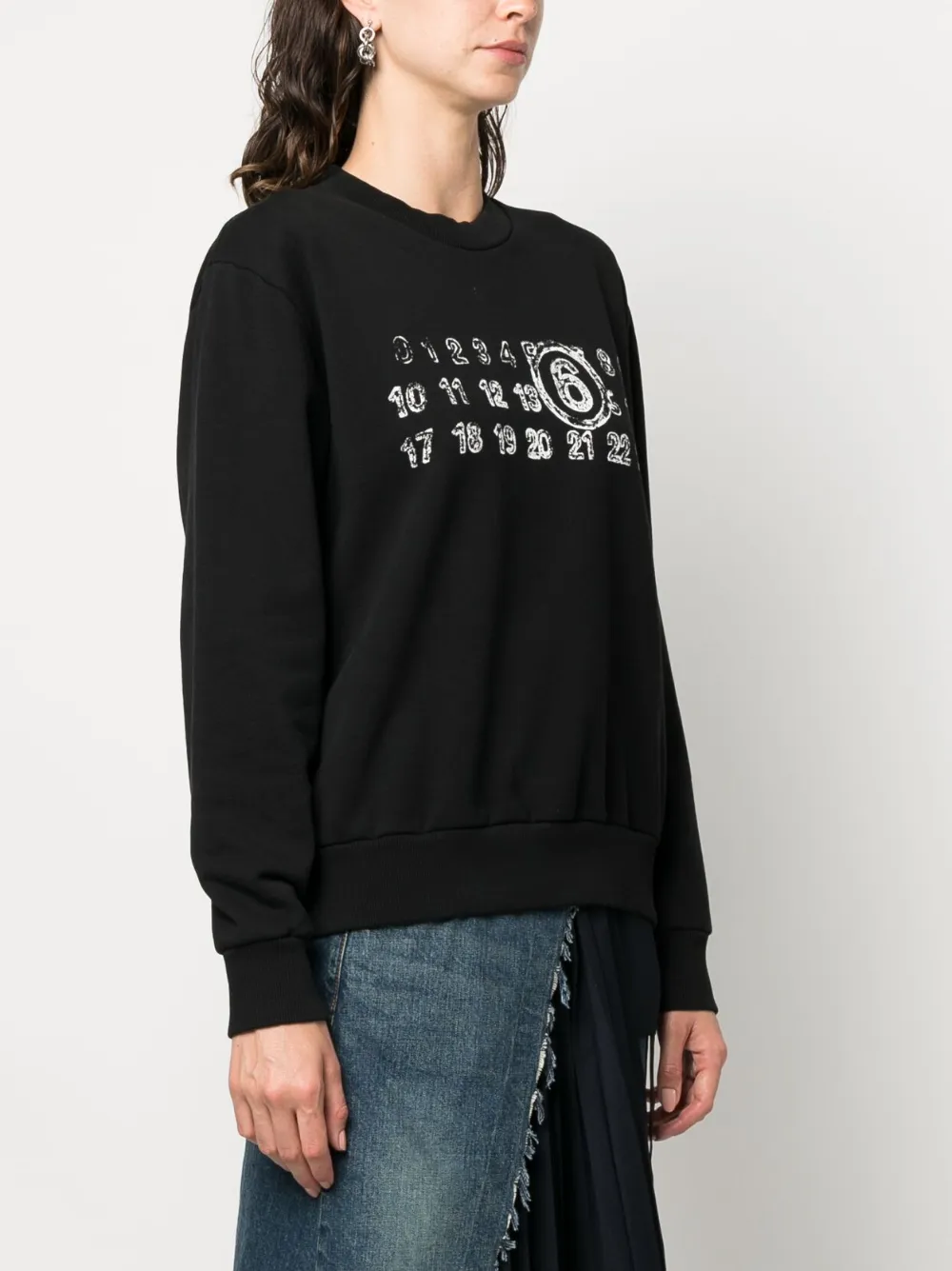 MM6 Maison Margiela numbers-motif Cotton Hoodie - Farfetch