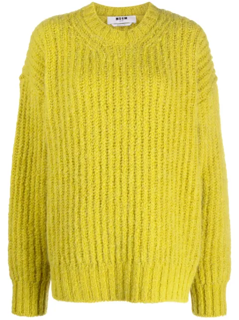MSGM suéter de tejido grueso con cuello redondo
