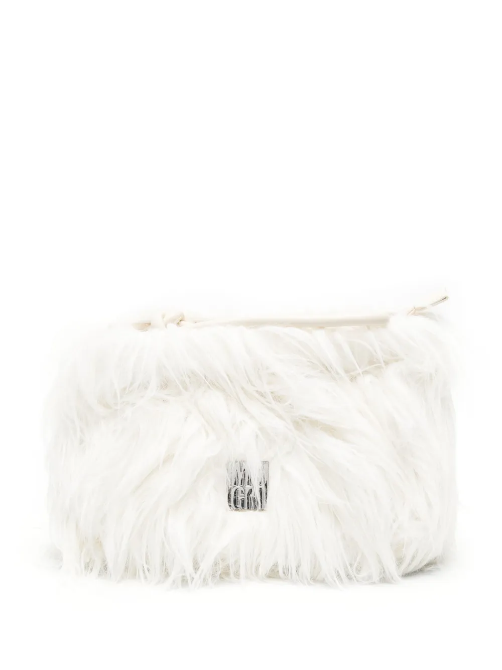 MSGM Clutch met logoplakkaat Beige