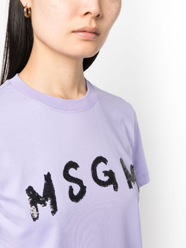 MSGM スパンコール ロゴ Tシャツ - Farfetch