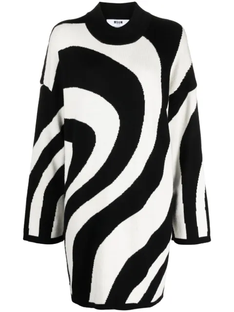 MSGM graphic-print wool dress 