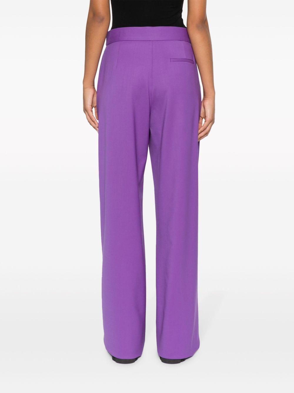Shop Msgm High-waist Wide-leg Trousers In Violett
