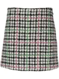 MSGM plaid-check tweed mini skirt - White