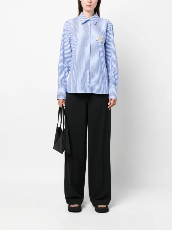 パンツ Msgm Wide Leg Tailored Trousers MSGM Logo-waist Tailored Trousers | Garmentory