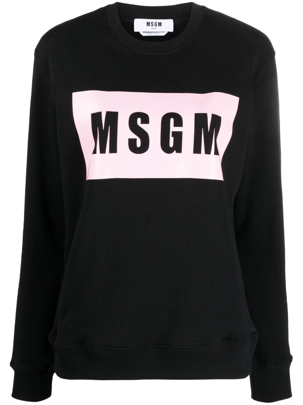Msgm Logo-print Cotton Sweatshirt In Black