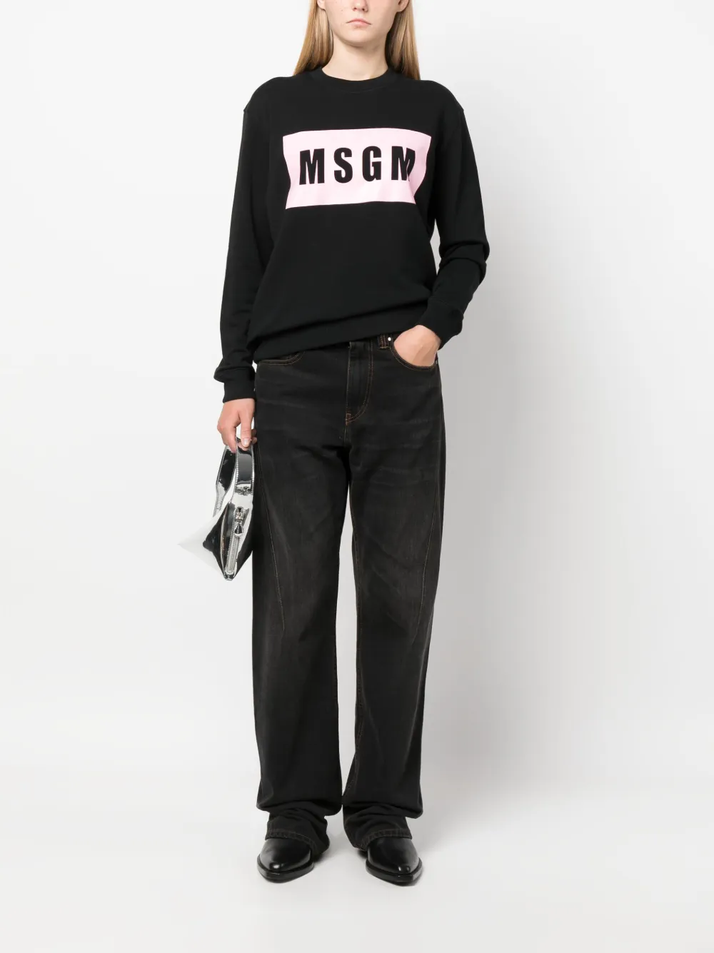 MSGM Sweater met logoprint - Zwart