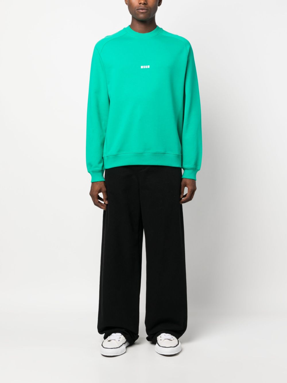 MSGM Sweater met logoprint - Groen