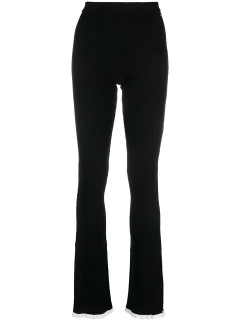 MSGM pantalon en intarsia à taille haute