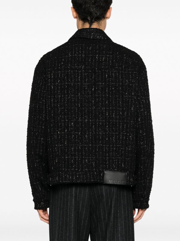 MSGM buttoned-up Tweed Shirt Jacket - Farfetch