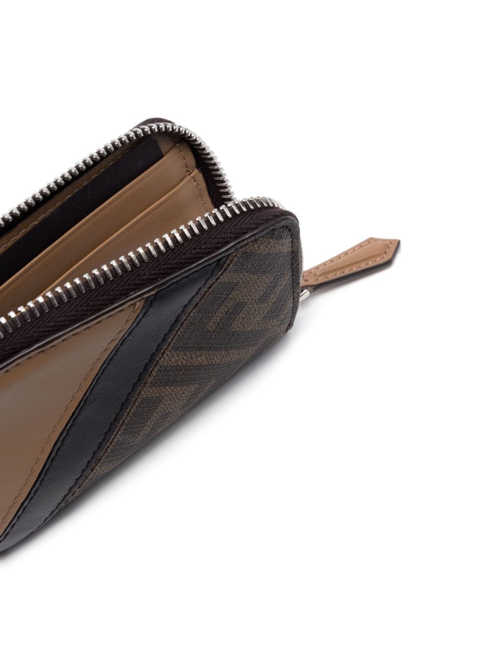 Shop Fendi Monogram-print Leather Wallet In Brown