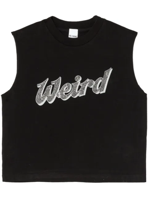RE/DONE rhinestone cropped vest 