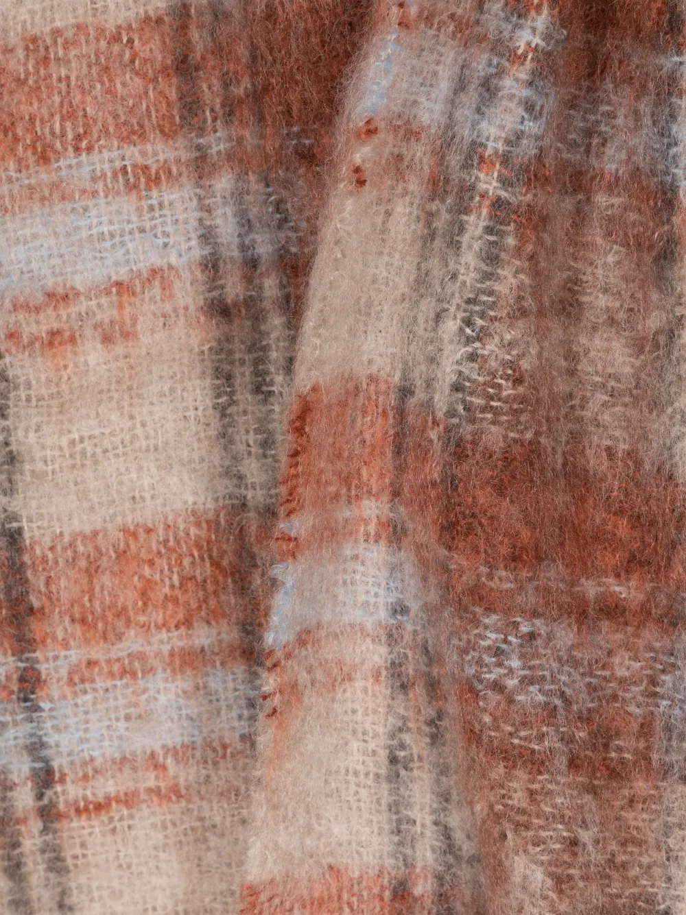 Soho Home Harlyn Checked Mohair-blend Throw In Orange