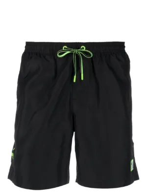 Sundek logo patch Elasticated Swim Shorts Farfetch