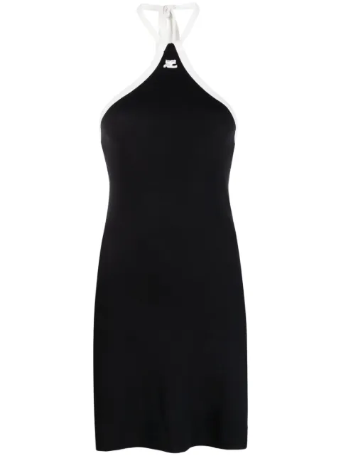 Courrèges vestido con logo bordado