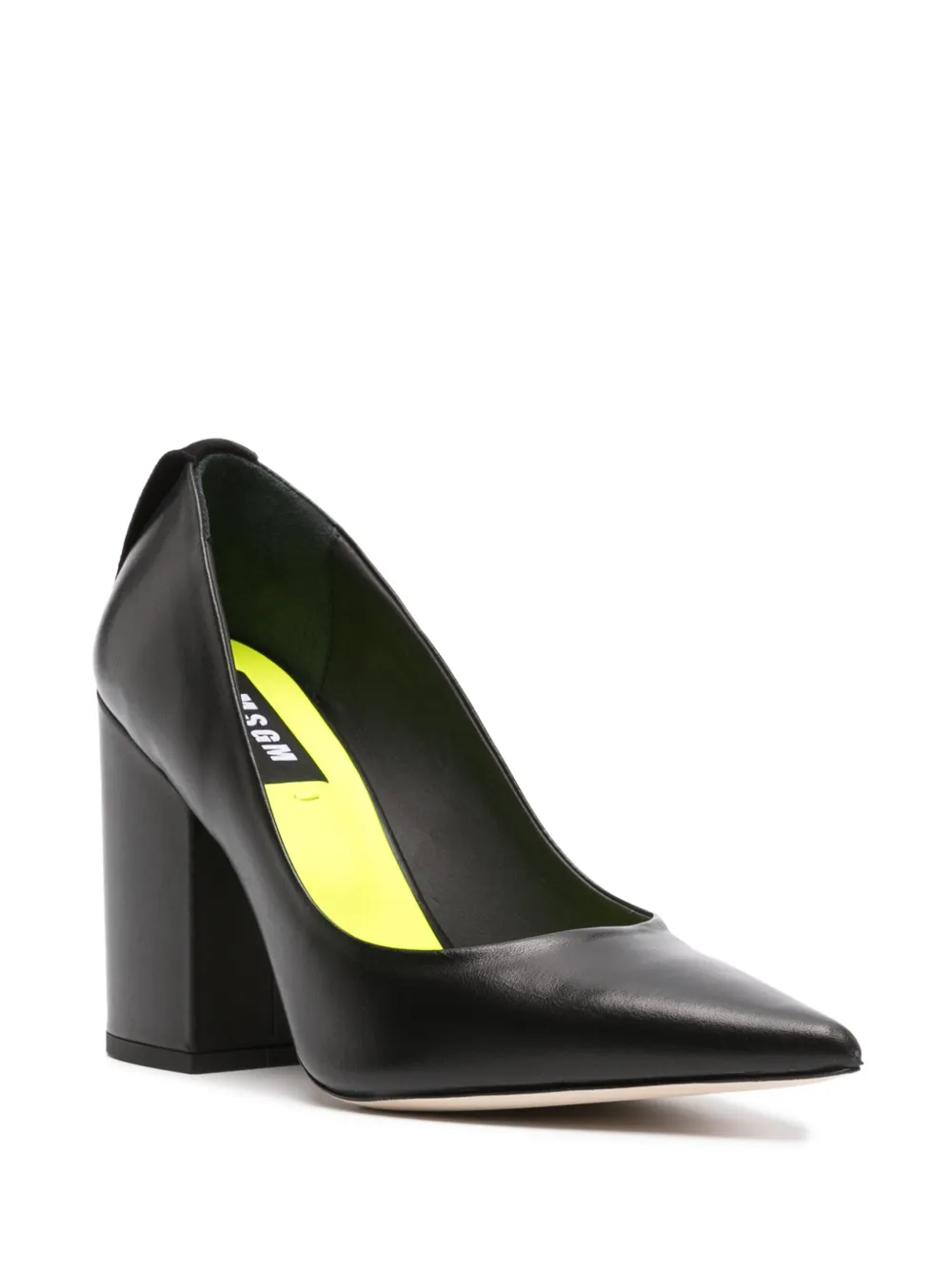 MSGM 100mm pointed-toe leather pumps - Zwart