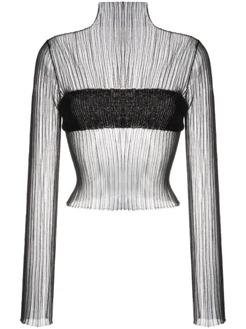 MSGM layered semi-sheer tulle blouse
