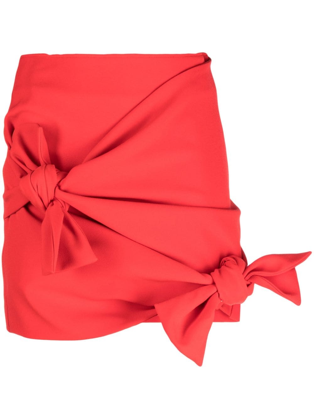 Msgm Knot-detail Fitted Miniskirt In Red