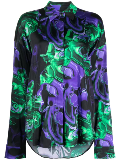 MSGM graphic-print long-sleeve shirt