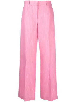 MSGM ストライプ ワイドパンツ | ピンク | FARFETCH JP