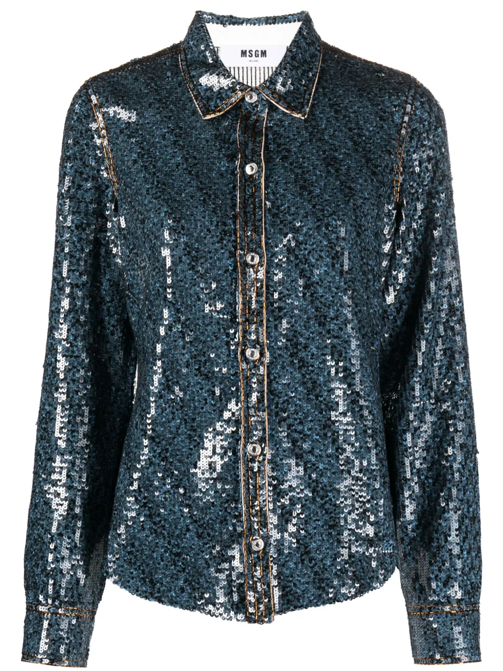 MSGM Blouse met contrasterende afwerking Blauw