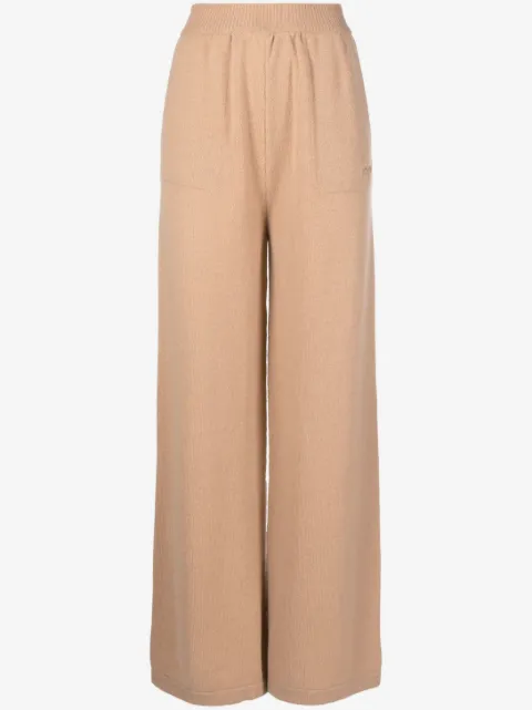 MSGM embroidered-logo knit trousers