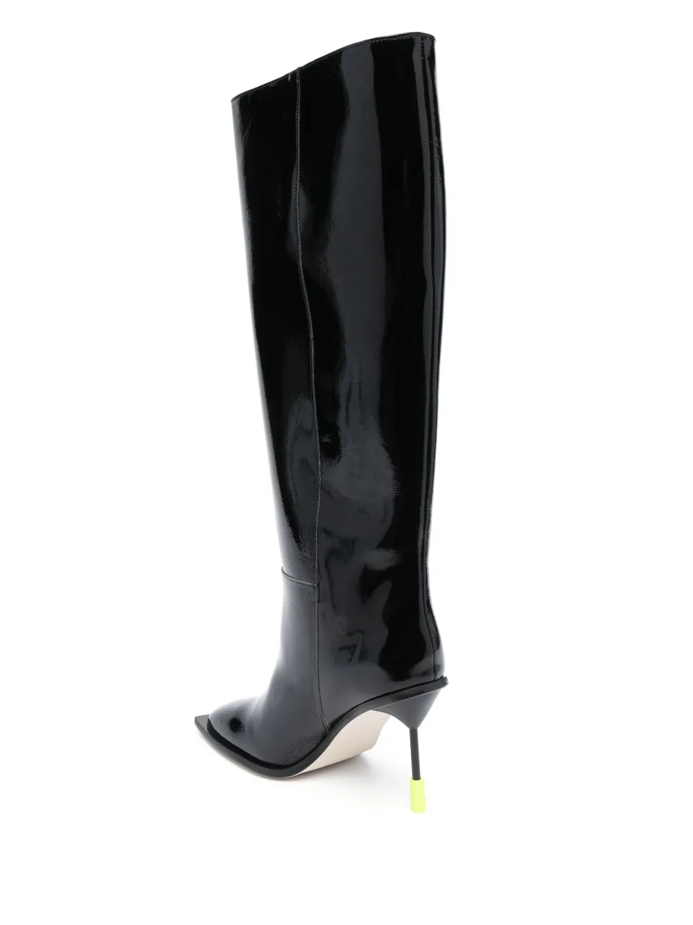  Msgm Patent Leather Knee-high Boots - Black 