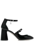 MSGM 85mm patent-finish pumps - Black