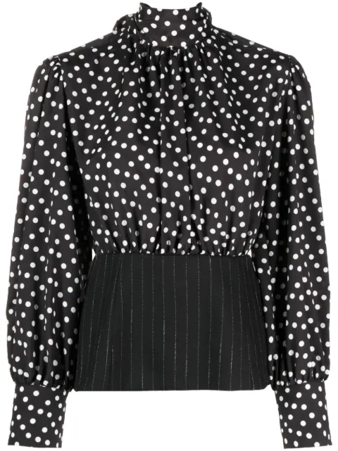MSGM polka-dot peplum blouse