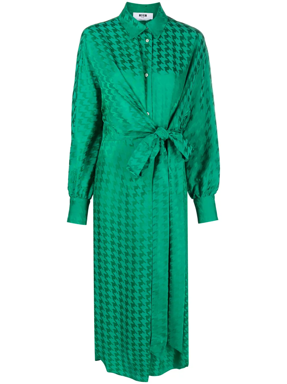 Image 1 of MSGM jacquard-patterned button-up shirtdress