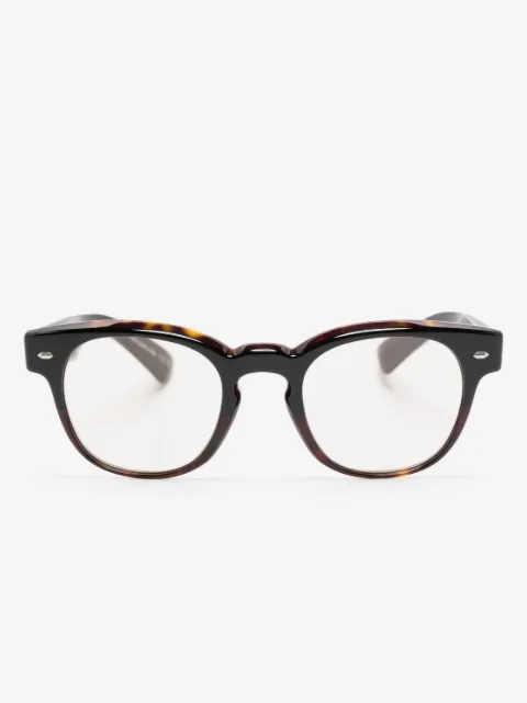 Oliver Peoples tortoiseshell-effect round-frame glasses