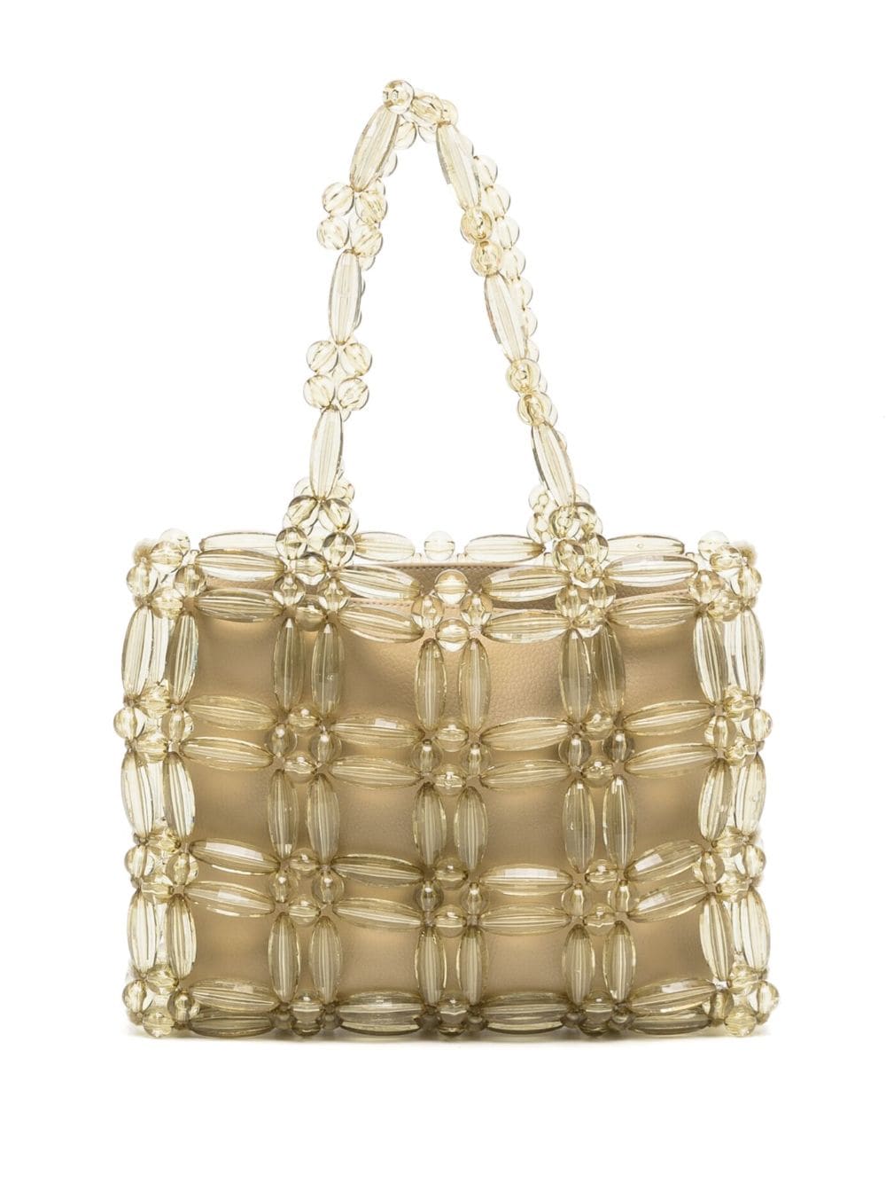 0711 pearl-embellished tote bag - Green