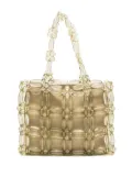 0711 pearl-embellished tote bag - Green