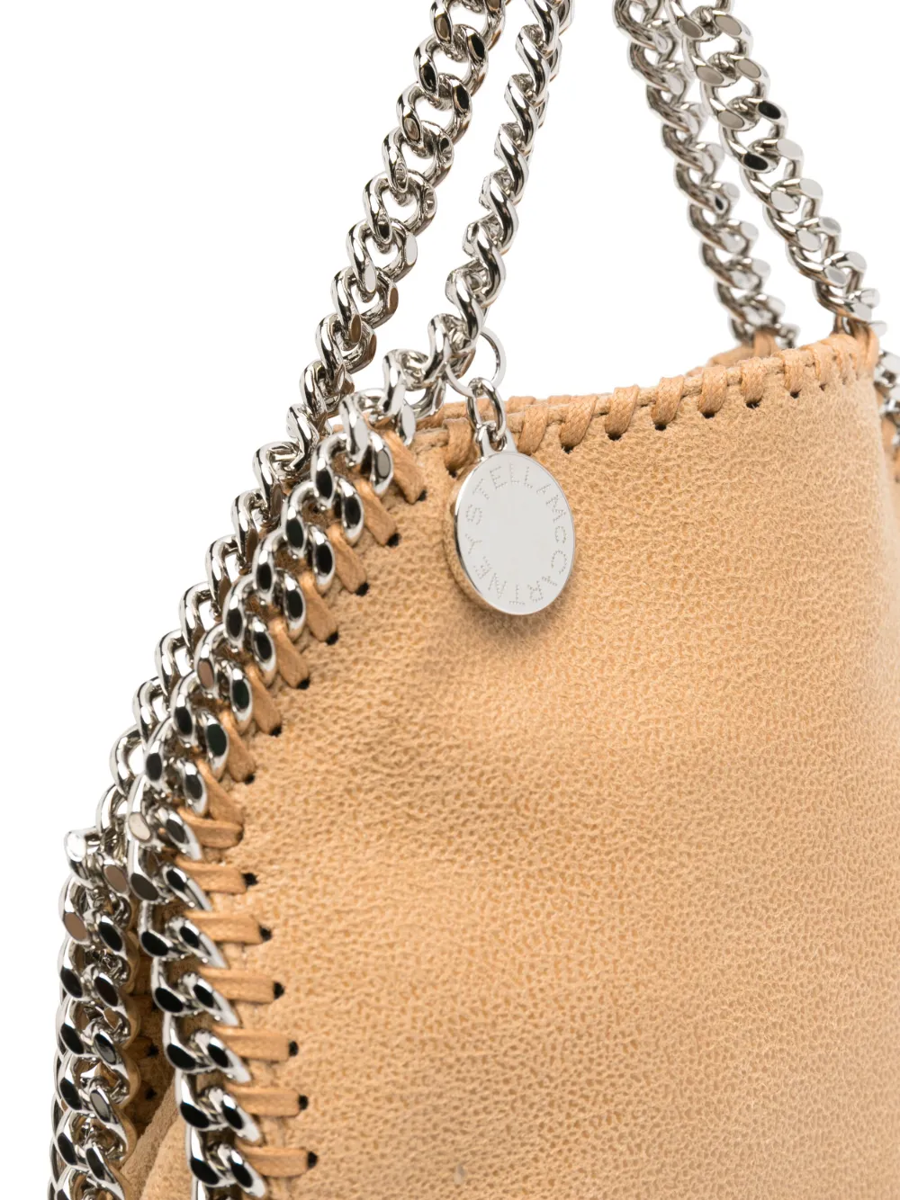 Shop Stella Mccartney Falabella Tiny Tote Bag In Brown