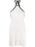 Courrèges logo-embroidered cotton minidress - White