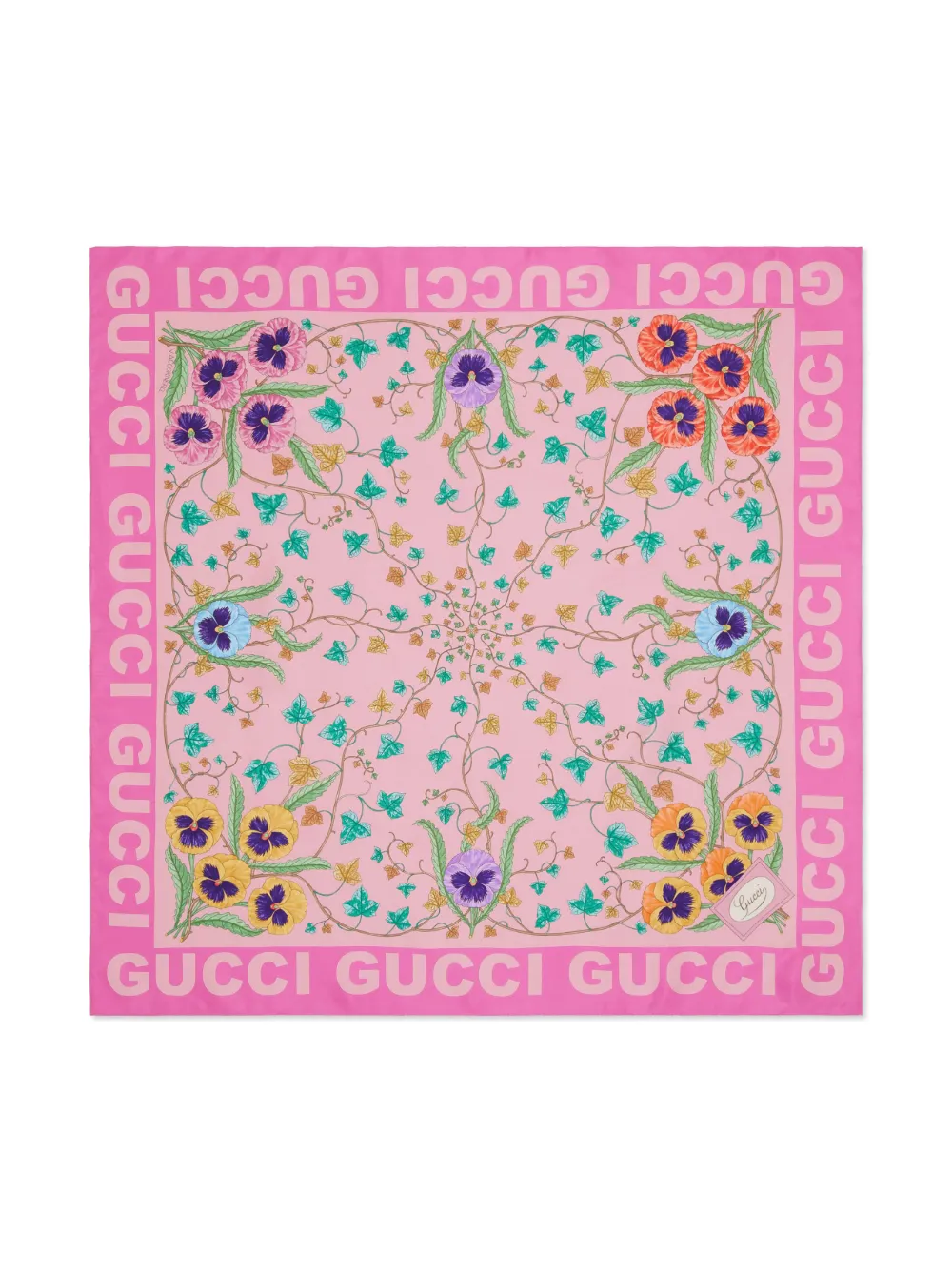 Gucci Foulard En Soie à Fleurs Farfetch