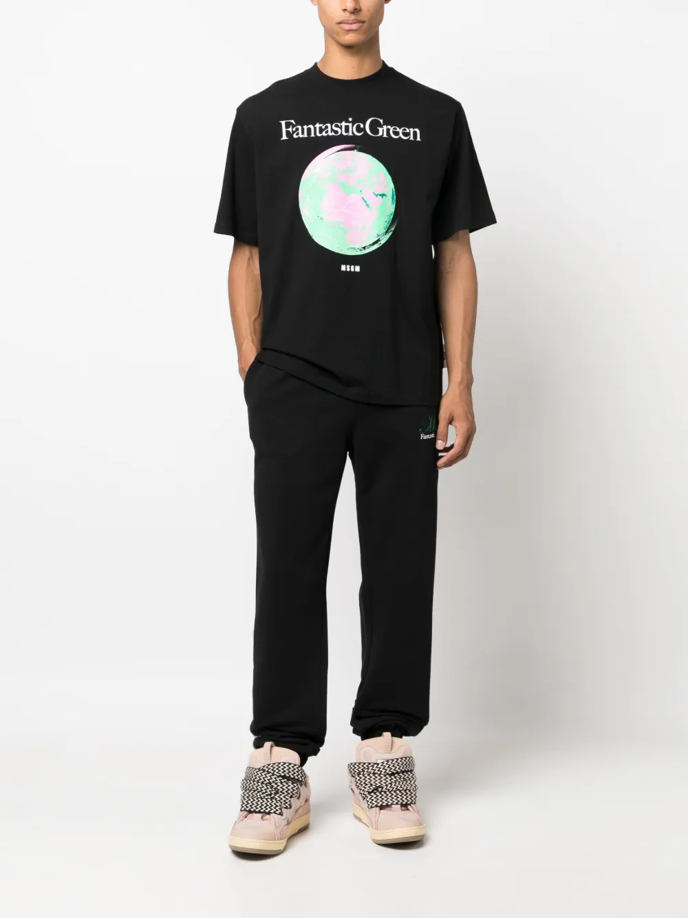 MSGM T-shirt van biologisch katoen - Zwart